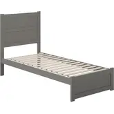 NoHo Twin XL Bed with Footboard in Grey Finish