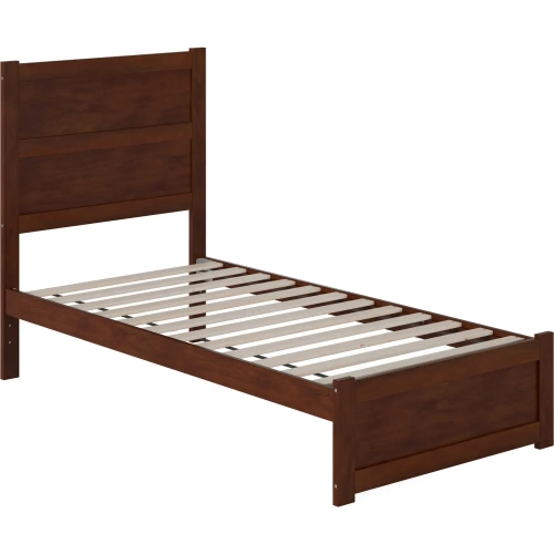 NoHo Twin Bed with Footboard in Walnut Finish