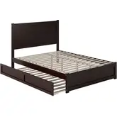 NoHo Queen Bed with Footboard & Twin XL Trundle in Espresso Finish Wood