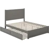 NoHo Queen Bed with Footboard & Twin XL Trundle in Grey Finish