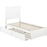 NoHo Twin Bed with Footboard & Twin Trundle in White Finish