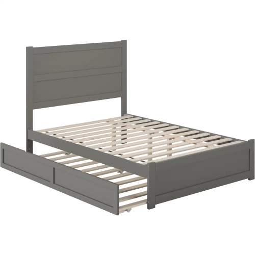 NoHo Full Bed with Footboard & Twin Trundle in Grey Finish