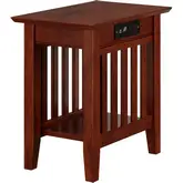 Mission Chair Side Table with Charger in Walnut