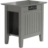 Nantucket Chair Side Table with Charger in Atlantic Grey