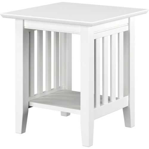 Mission End Table in White