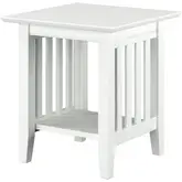 Mission End Table in White