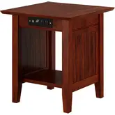 Nantucket End Table with Charger in Walnut