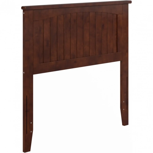 Nantucket Twin Panel Headboard with USB in Walnut Finish Wood