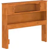 Newport Full Bookcase Headboard in Light Toffee Finish Wood