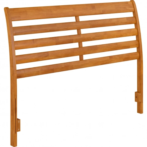Savannah Queen Headboard with Attachable Charger in Light Toffee Finish Wood