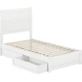 Aveline Twin Platform Bed & Storage Drawers in White Finish Wood