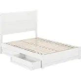 Aveline Full Platform Bed & Storage Drawers in White Finish Wood