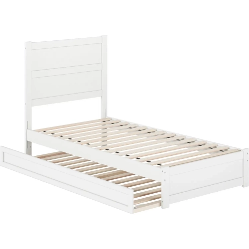 Aveline Twin XL Platform Bed & Twin XL Trundle in White Finish Wood