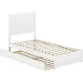 Aveline Twin XL Platform Bed & Twin XL Trundle in White Finish Wood