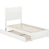 Aveline Twin Platform Bed & Twin Trundle in White Finish Wood