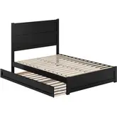 Aveline Full Platform Bed & Twin Trundle in Black Finish Wood