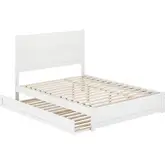 Aveline Queen Platform Bed & Twin XL Trundle in White Finish Wood