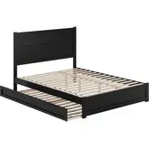 Aveline Queen Platform Bed & Twin XL Trundle in Black Finish Wood