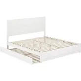 Aveline King Platform Bed & Twin XL Trundle in White Finish Wood