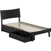 Phoenix Twin XL Platform Bed & Storage Drawers in Black Finish