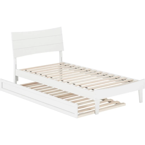 Phoenix Twin XL Platform Bed & Twin XL Trundle in White Finish Wood