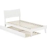 Phoenix Twin XL Platform Bed & Twin XL Trundle in White Finish Wood