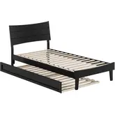 Phoenix Twin XL Platform Bed & Twin XL Trundle in Black Finish Wood