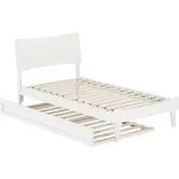 Phoenix Twin Platform Bed & Twin Trundle in White Finish Wood