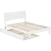 Phoenix Full Platform Bed & Twin Trundle in White Finish Wood