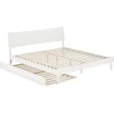 Phoenix King Platform Bed & Twin XL Trundle in White Finish Wood