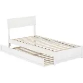 Norla Twin XL Platform Bed & Twin XL Trundle in White Finish Wood
