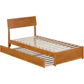 Norla Twin XL Platform Bed & Twin XL Trundle in Light Toffee Finish Wood