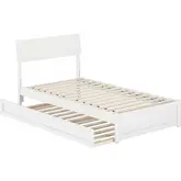Norla Twin Platform Bed & Twin Trundle in White Finish Wood