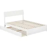 Norla Full Platform Bed & Twin Trundle in White Finish Wood