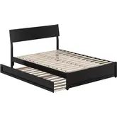 Norla Full Platform Bed & Twin Trundle in Black Finish Wood