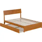 Norla Full Platform Bed & Twin Trundle in Light Toffee Finish Wood