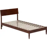 Bradford Twin XL Platform Bed in Walnut Finish Wood