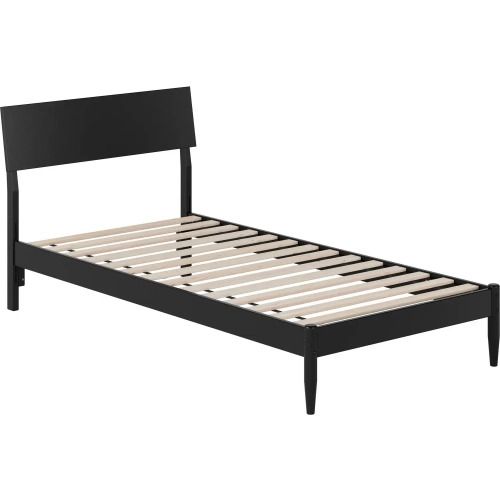 Bradford Twin XL Platform Bed in Black Finish Wood