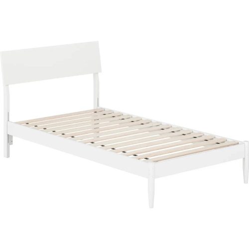 Bradford Twin Platform Bed in White Finish Wood