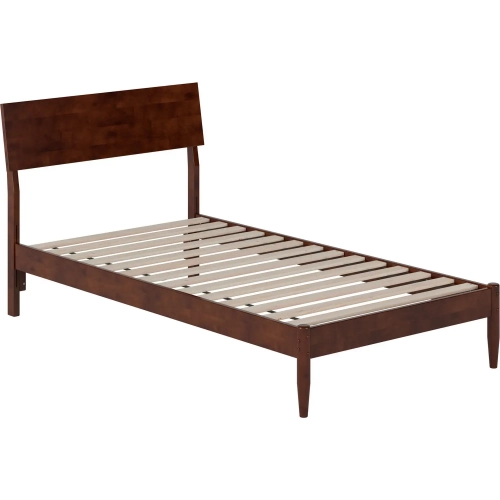 Bradford Twin Platform Bed in Walnut Finish Wood