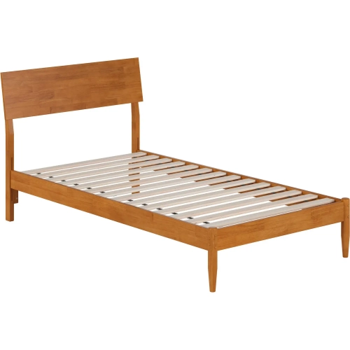 Bradford Twin Platform Bed in Light Toffee Finish Wood