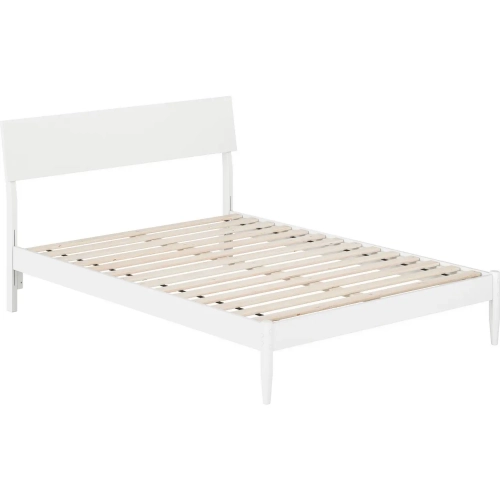 Bradford Full Platform Bed in White Finish Wood