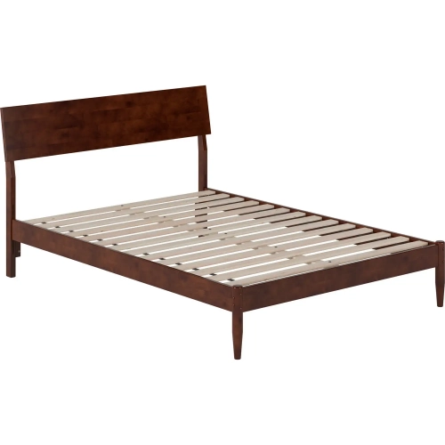 Bradford Full Platform Bed in Walnut Finish Wood
