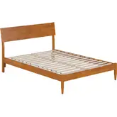 Bradford Full Platform Bed in Light Toffee Finish Wood