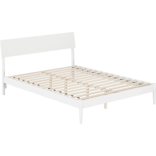 Bradford Queen Platform Bed in White Finish Wood