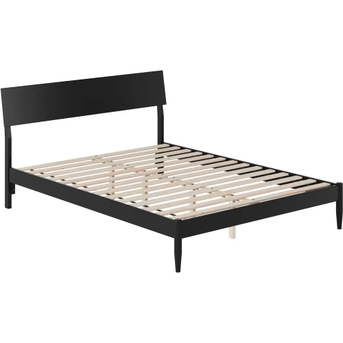 Bradford Queen Platform Bed in Black Finish Wood