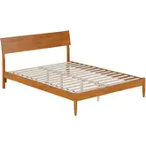 Bradford Queen Platform Bed in Light Toffee Finish Wood