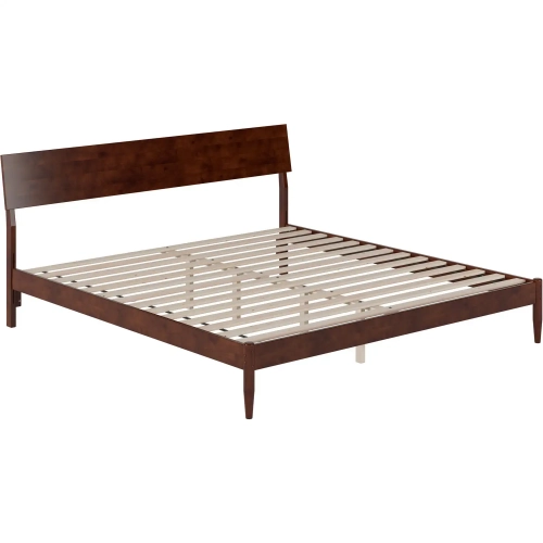 Bradford King Platform Bed in Walnut Finish Wood