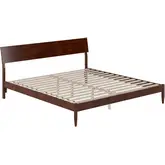 Bradford King Platform Bed in Walnut Finish Wood