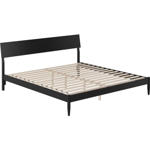 Bradford King Platform Bed in Black Finish Wood